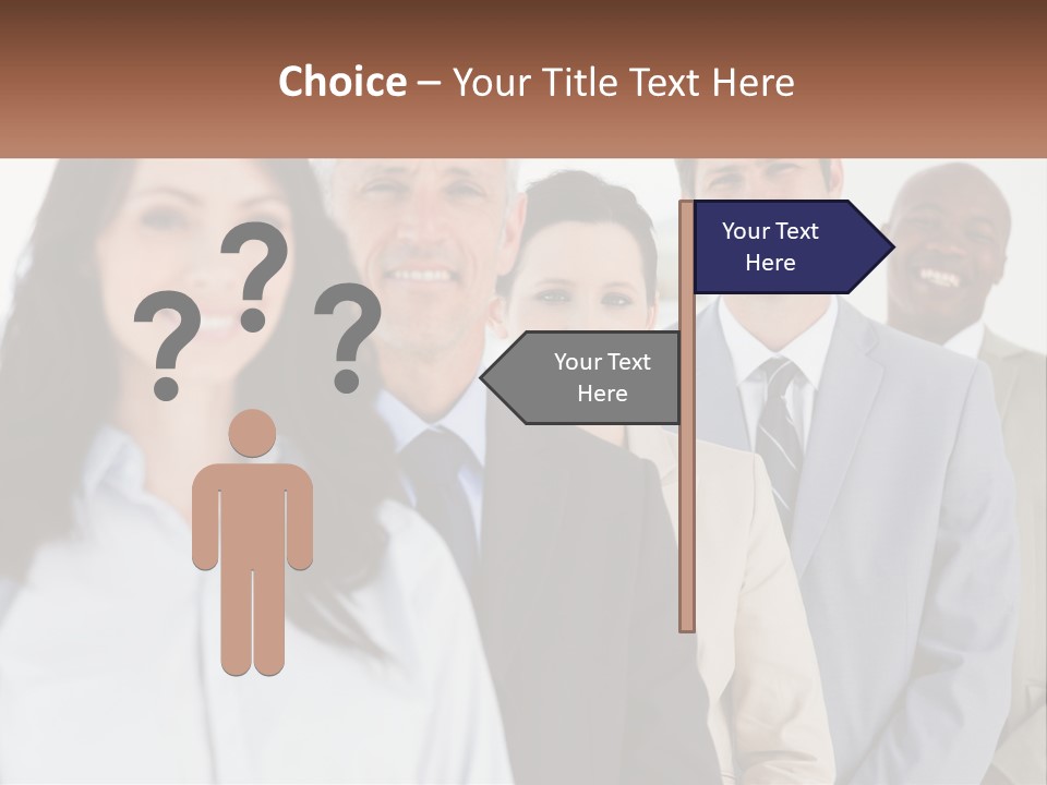 A Group Of Business People Standing In A Row PowerPoint Template