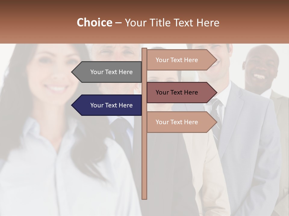 A Group Of Business People Standing In A Row PowerPoint Template