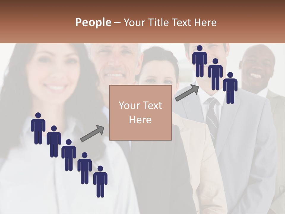 A Group Of Business People Standing In A Row PowerPoint Template