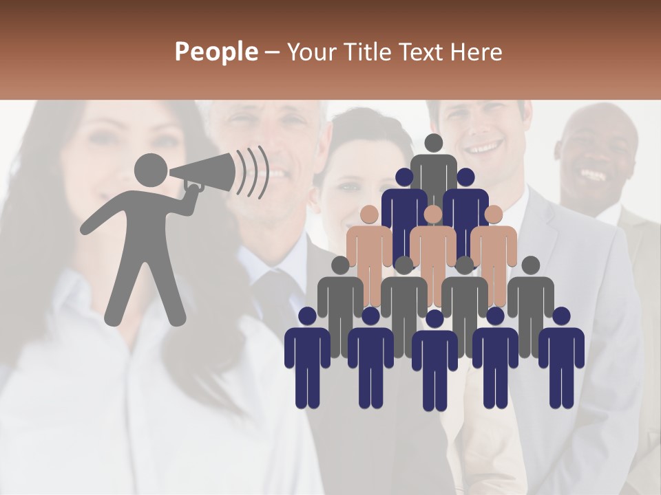 A Group Of Business People Standing In A Row PowerPoint Template
