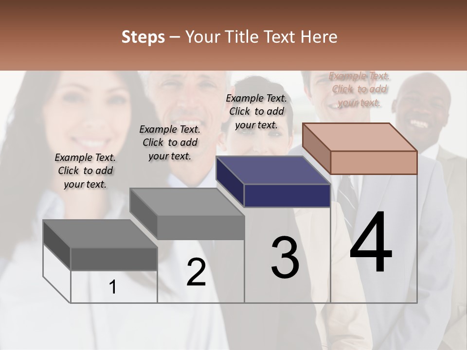 A Group Of Business People Standing In A Row PowerPoint Template