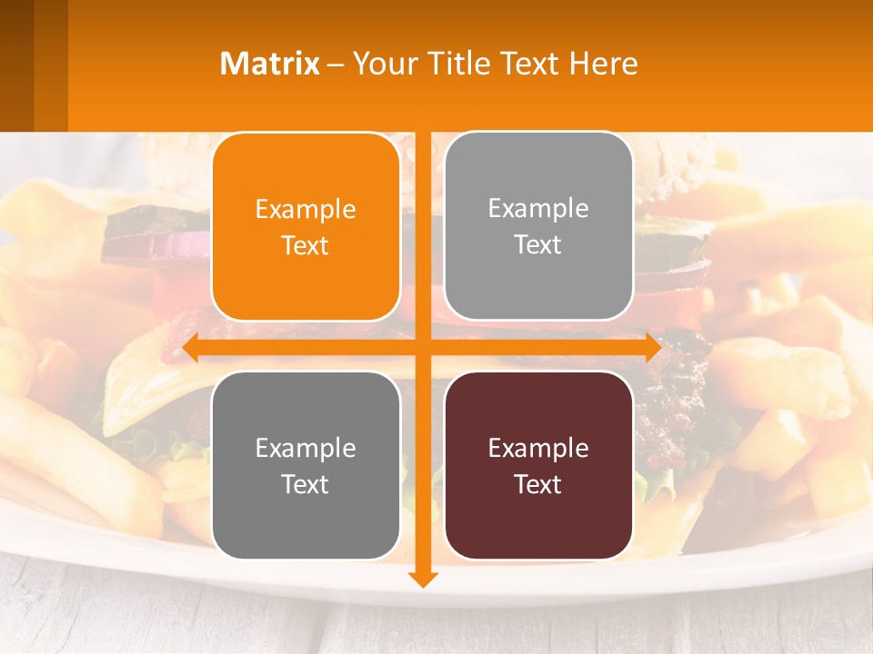 A Hamburger And French Fries On A Plate PowerPoint Template