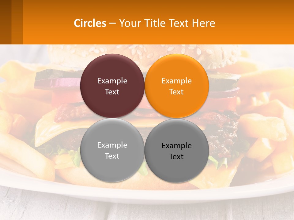 A Hamburger And French Fries On A Plate PowerPoint Template