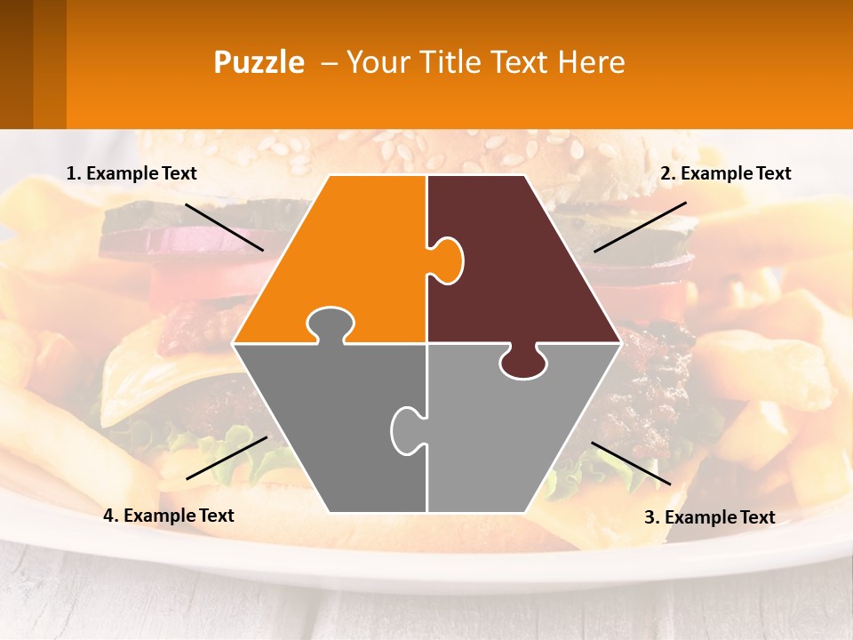 A Hamburger And French Fries On A Plate PowerPoint Template