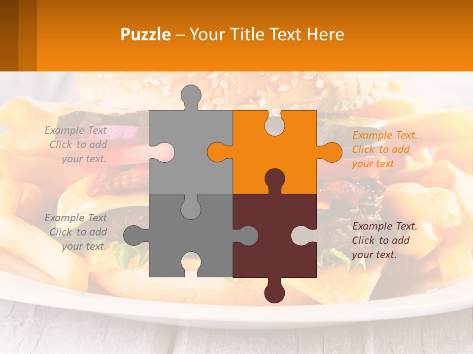 A Hamburger And French Fries On A Plate PowerPoint Template