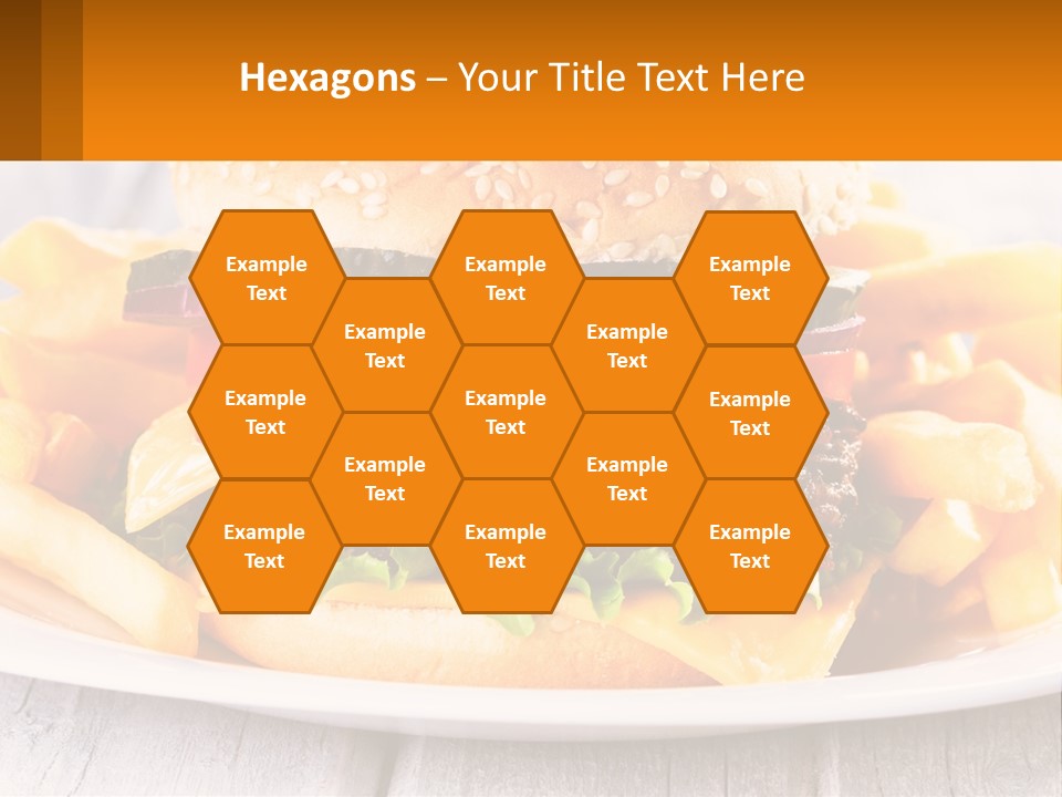 A Hamburger And French Fries On A Plate PowerPoint Template