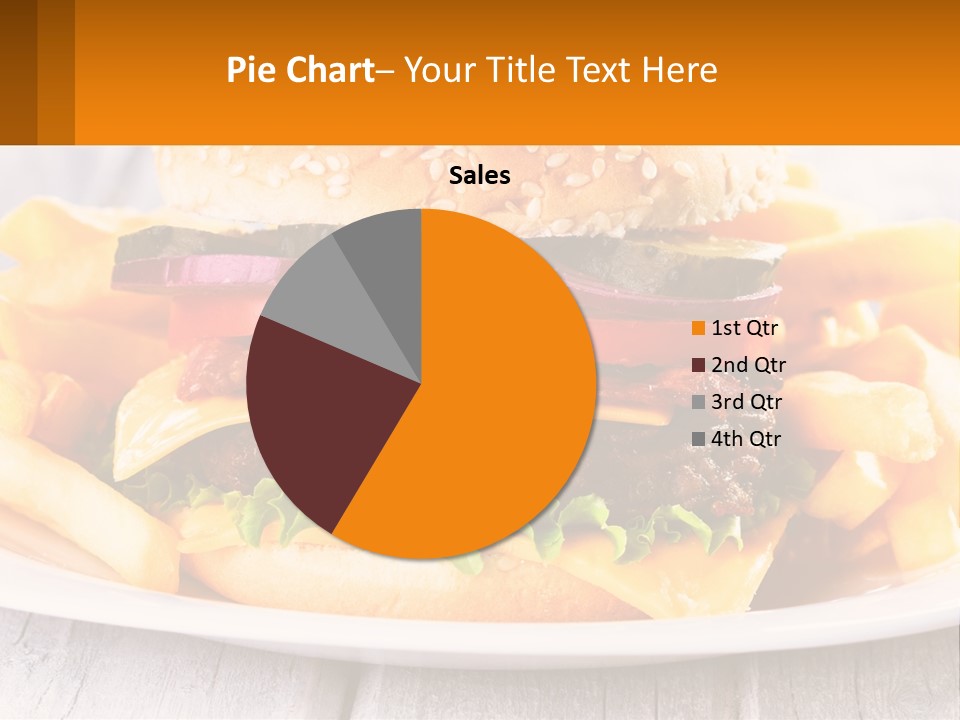 A Hamburger And French Fries On A Plate PowerPoint Template