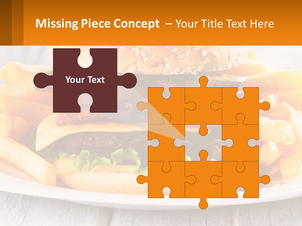 A Hamburger And French Fries On A Plate PowerPoint Template