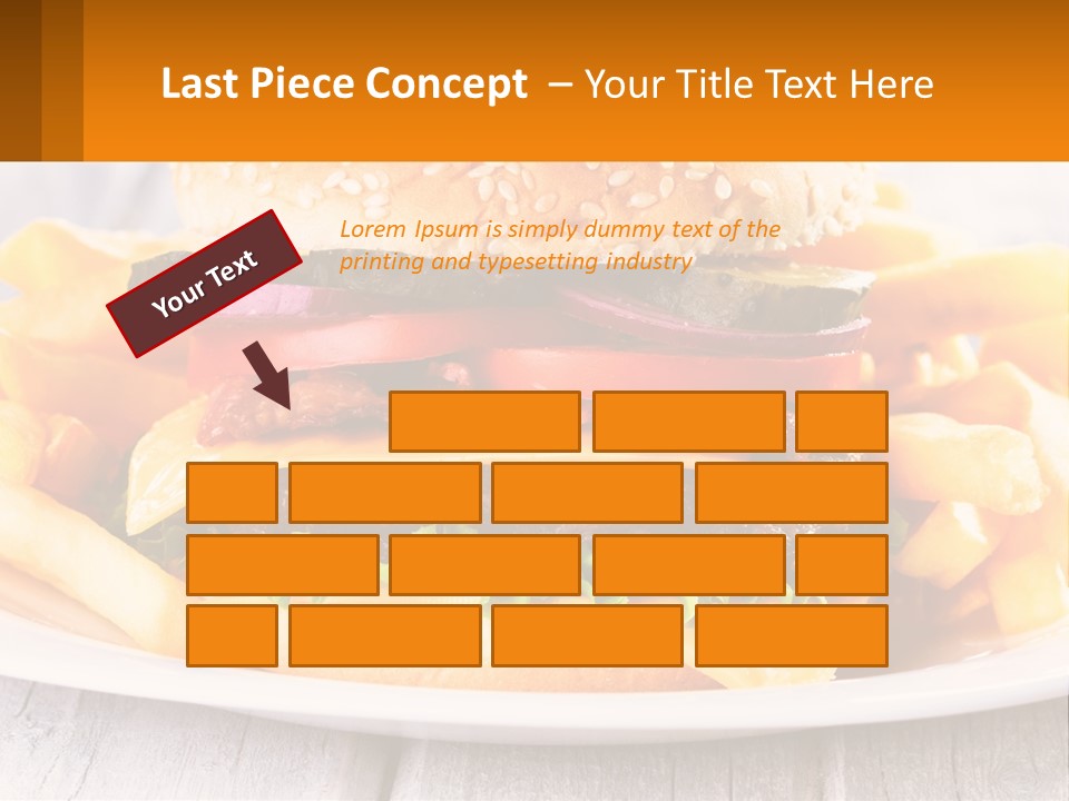 A Hamburger And French Fries On A Plate PowerPoint Template