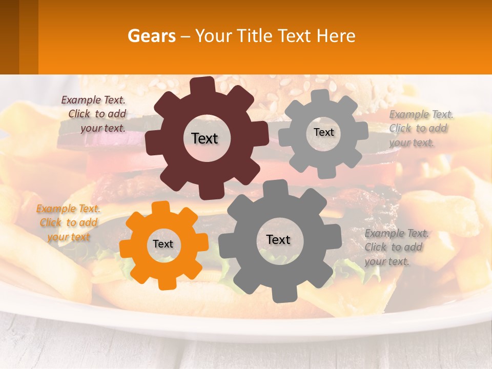 A Hamburger And French Fries On A Plate PowerPoint Template