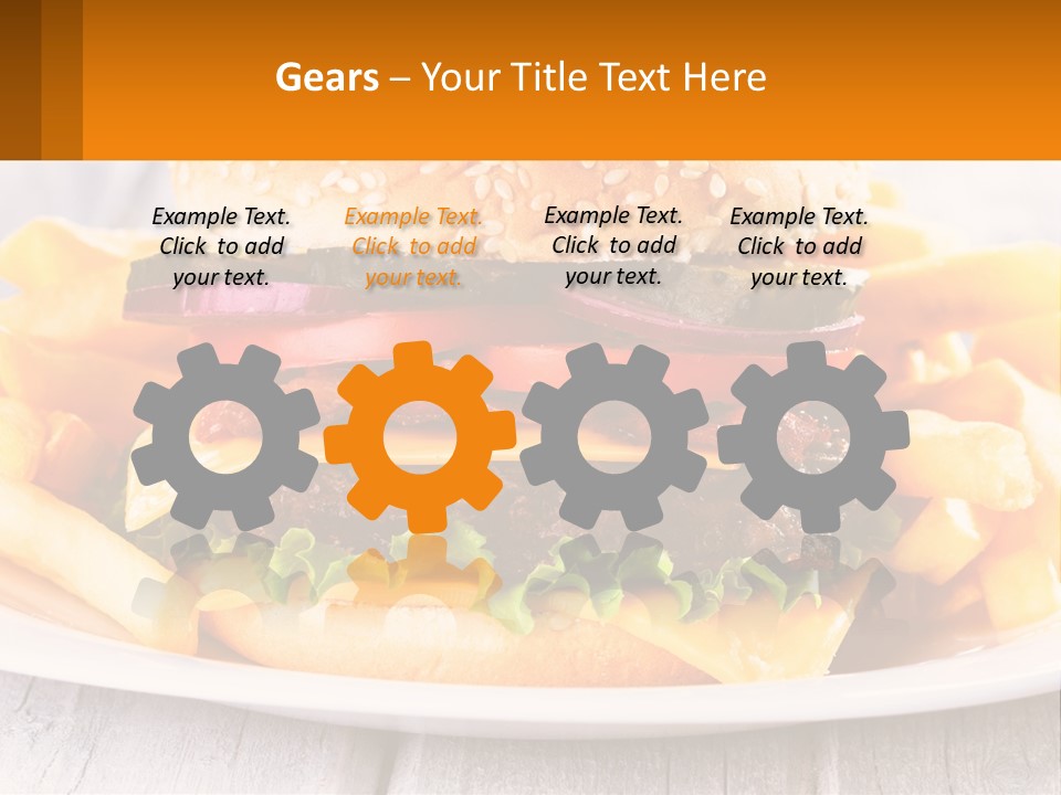 A Hamburger And French Fries On A Plate PowerPoint Template