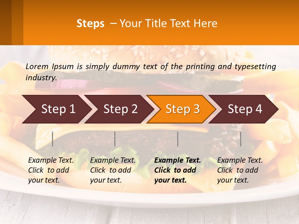 A Hamburger And French Fries On A Plate PowerPoint Template