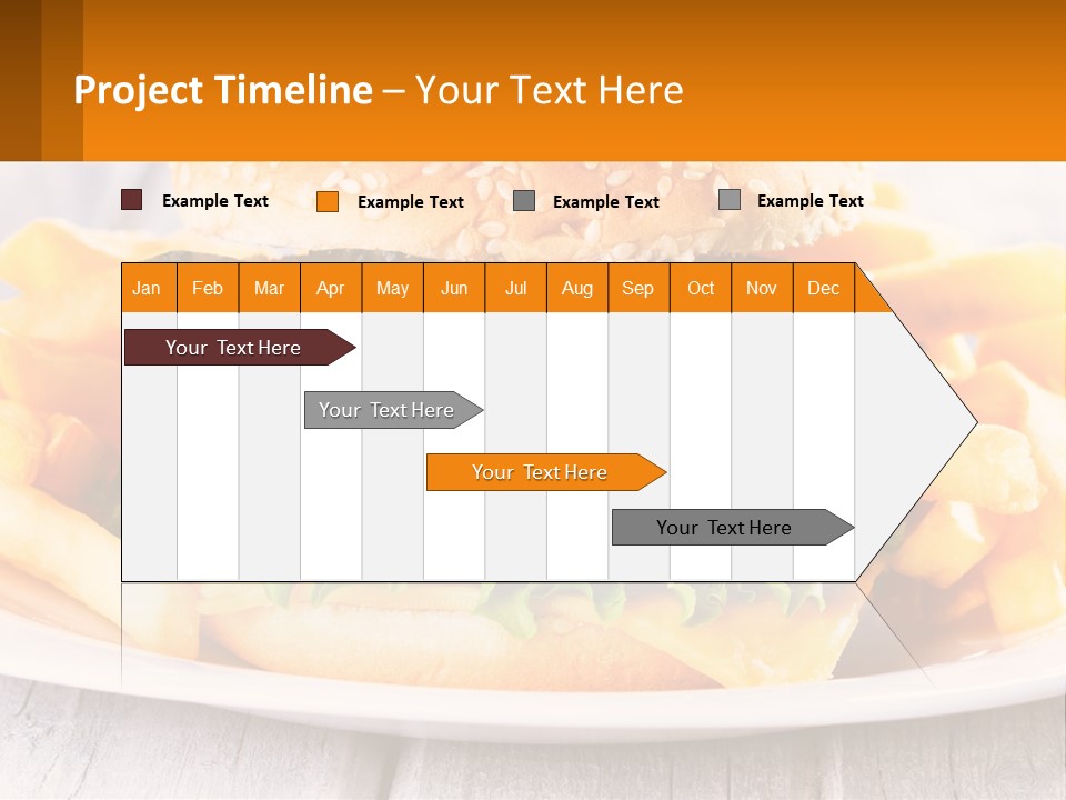 A Hamburger And French Fries On A Plate PowerPoint Template