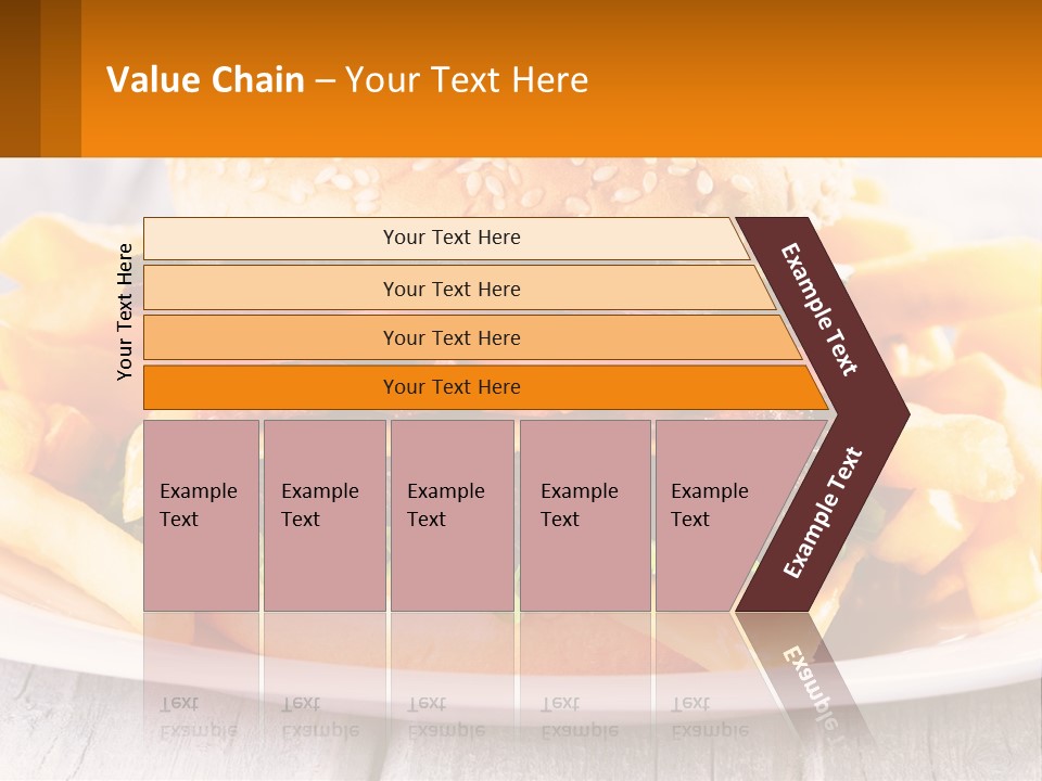 A Hamburger And French Fries On A Plate PowerPoint Template