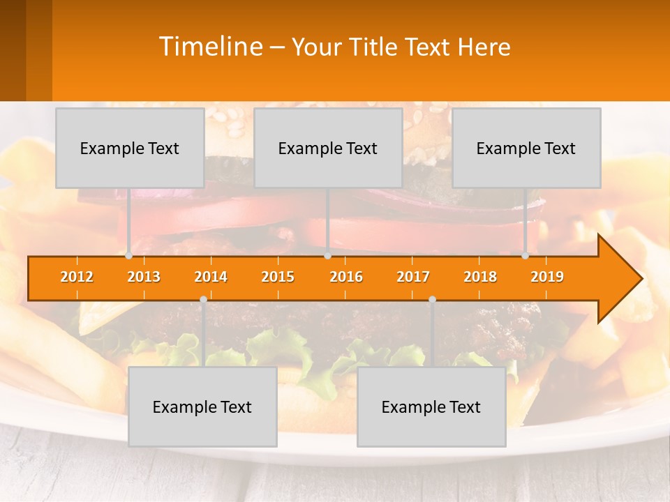 A Hamburger And French Fries On A Plate PowerPoint Template