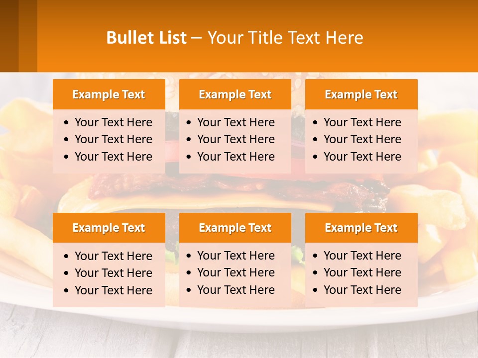 A Hamburger And French Fries On A Plate PowerPoint Template