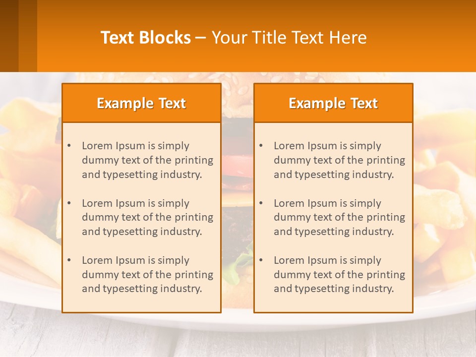 A Hamburger And French Fries On A Plate PowerPoint Template