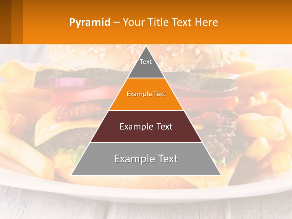 A Hamburger And French Fries On A Plate PowerPoint Template
