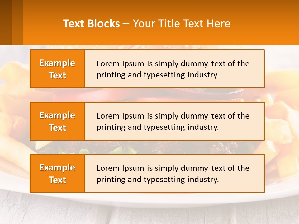 A Hamburger And French Fries On A Plate PowerPoint Template