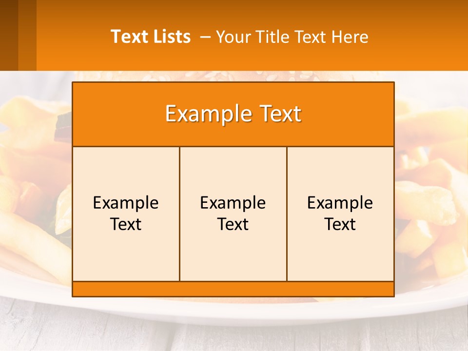 A Hamburger And French Fries On A Plate PowerPoint Template