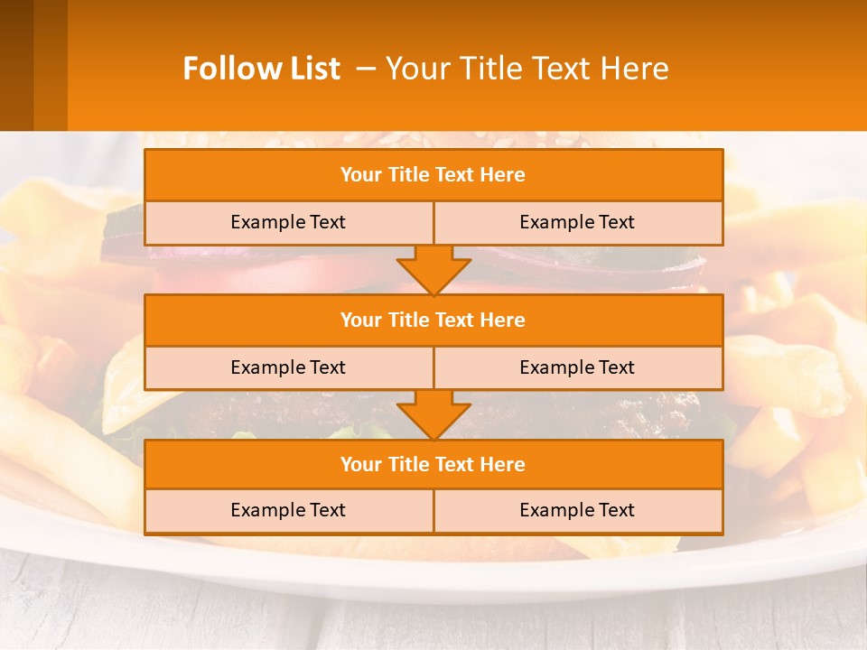 A Hamburger And French Fries On A Plate PowerPoint Template