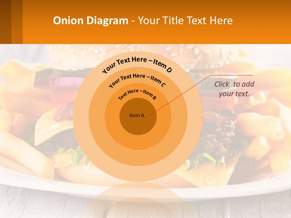 A Hamburger And French Fries On A Plate PowerPoint Template