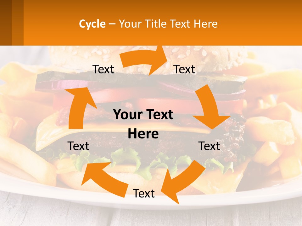 A Hamburger And French Fries On A Plate PowerPoint Template