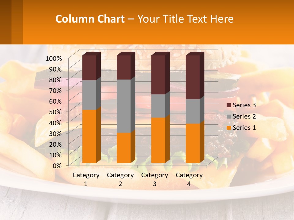A Hamburger And French Fries On A Plate PowerPoint Template