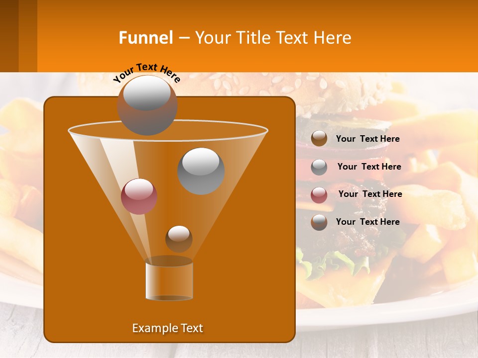 A Hamburger And French Fries On A Plate PowerPoint Template