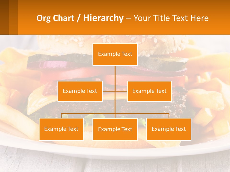 A Hamburger And French Fries On A Plate PowerPoint Template