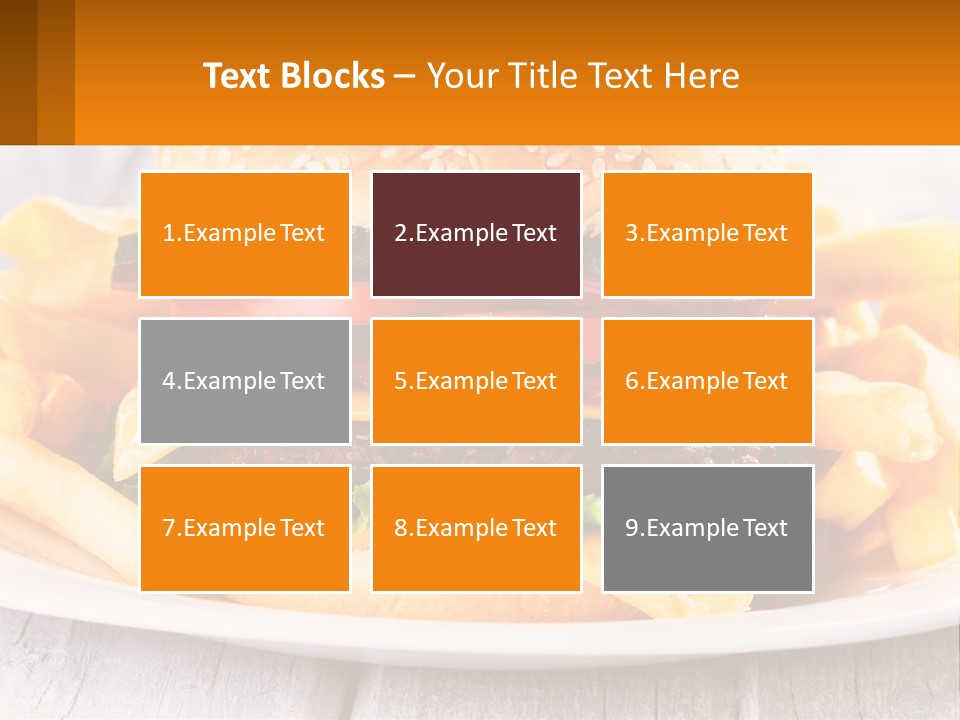 A Hamburger And French Fries On A Plate PowerPoint Template