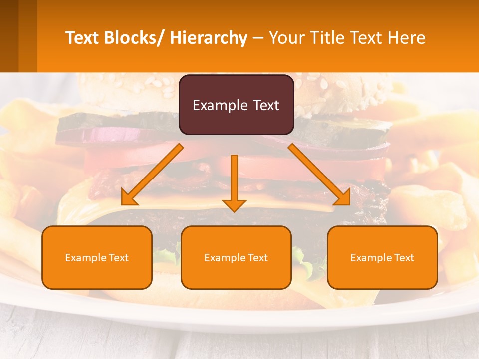 A Hamburger And French Fries On A Plate PowerPoint Template