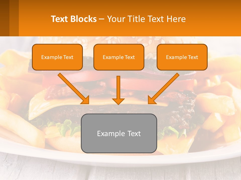 A Hamburger And French Fries On A Plate PowerPoint Template
