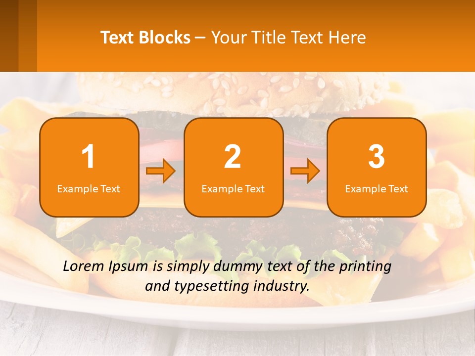 A Hamburger And French Fries On A Plate PowerPoint Template