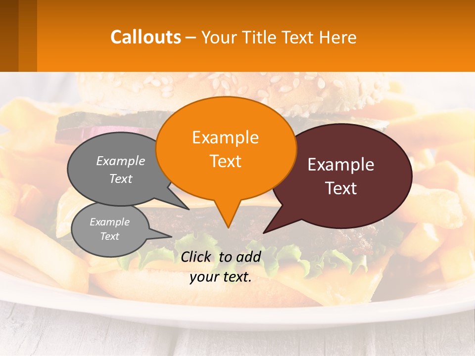 A Hamburger And French Fries On A Plate PowerPoint Template