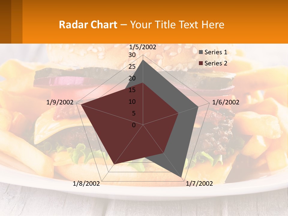A Hamburger And French Fries On A Plate PowerPoint Template