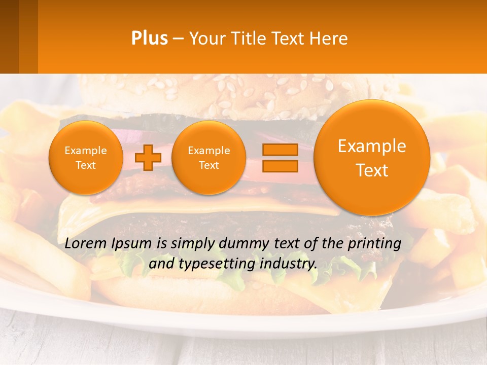 A Hamburger And French Fries On A Plate PowerPoint Template