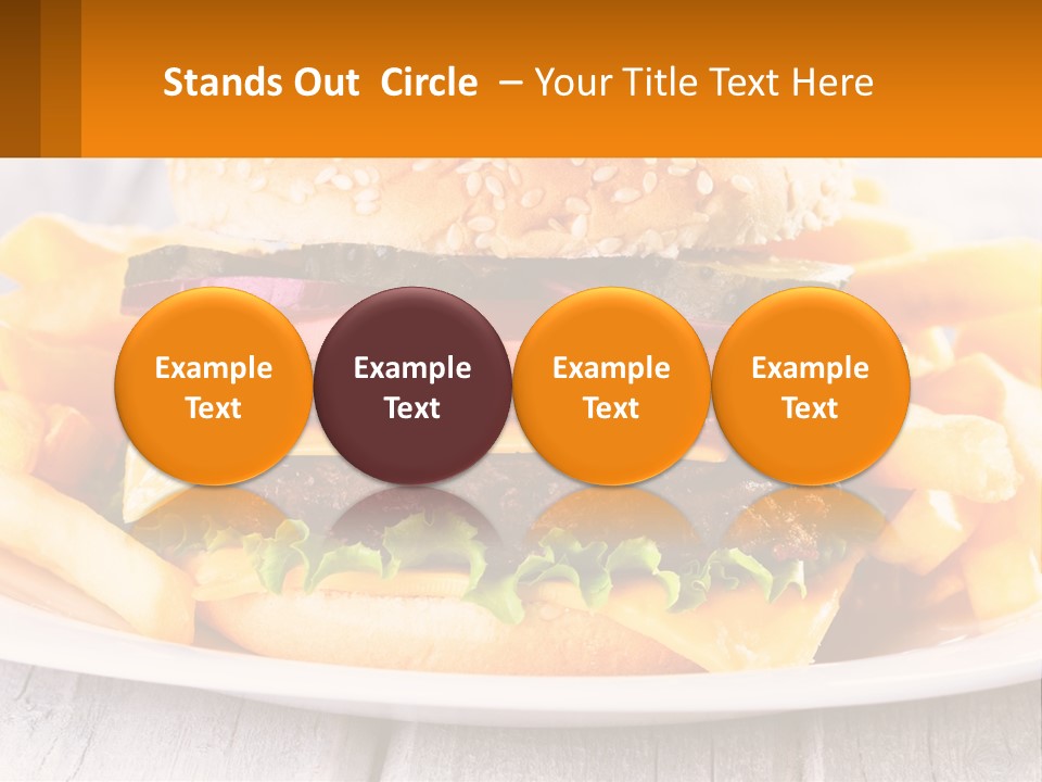 A Hamburger And French Fries On A Plate PowerPoint Template