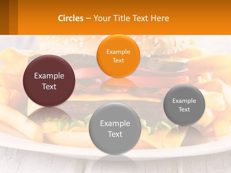 A Hamburger And French Fries On A Plate PowerPoint Template