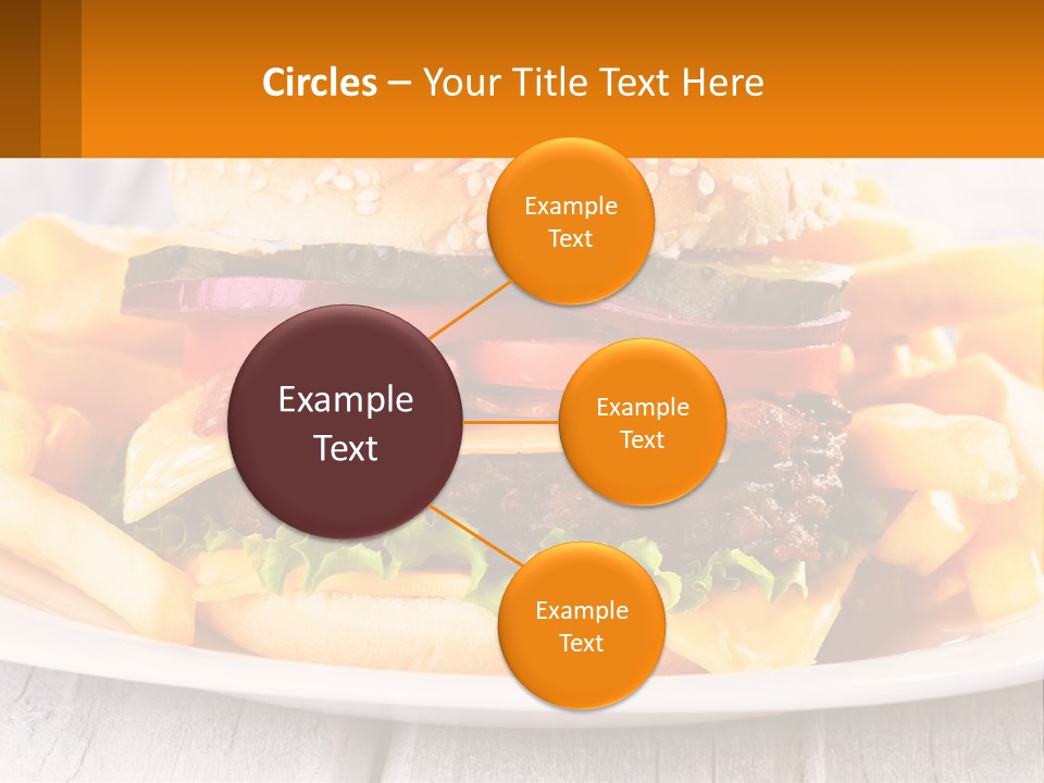 A Hamburger And French Fries On A Plate PowerPoint Template