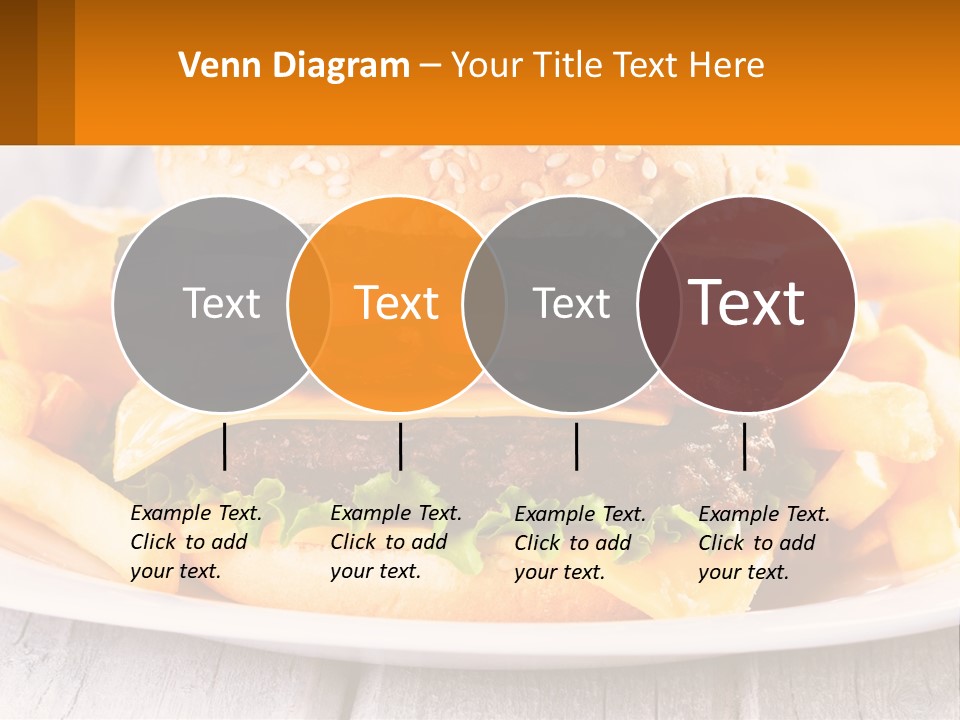 A Hamburger And French Fries On A Plate PowerPoint Template