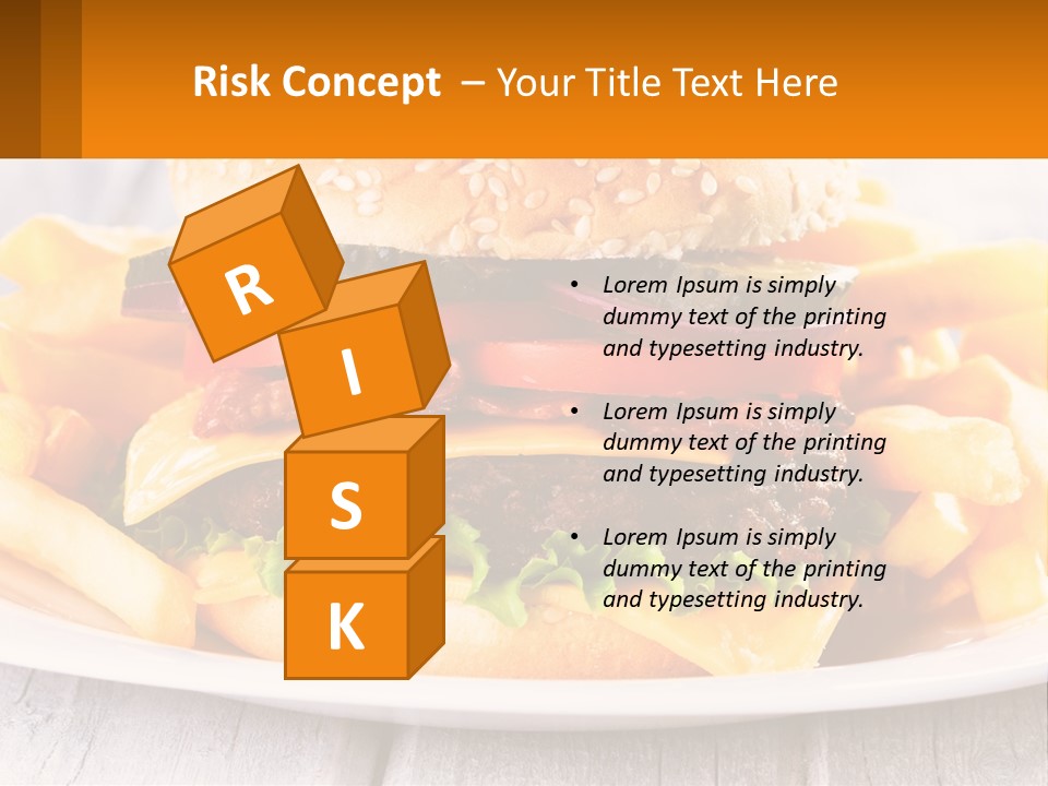 A Hamburger And French Fries On A Plate PowerPoint Template