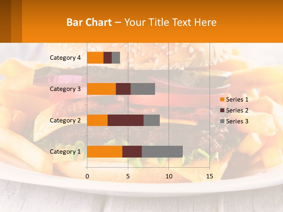 A Hamburger And French Fries On A Plate PowerPoint Template