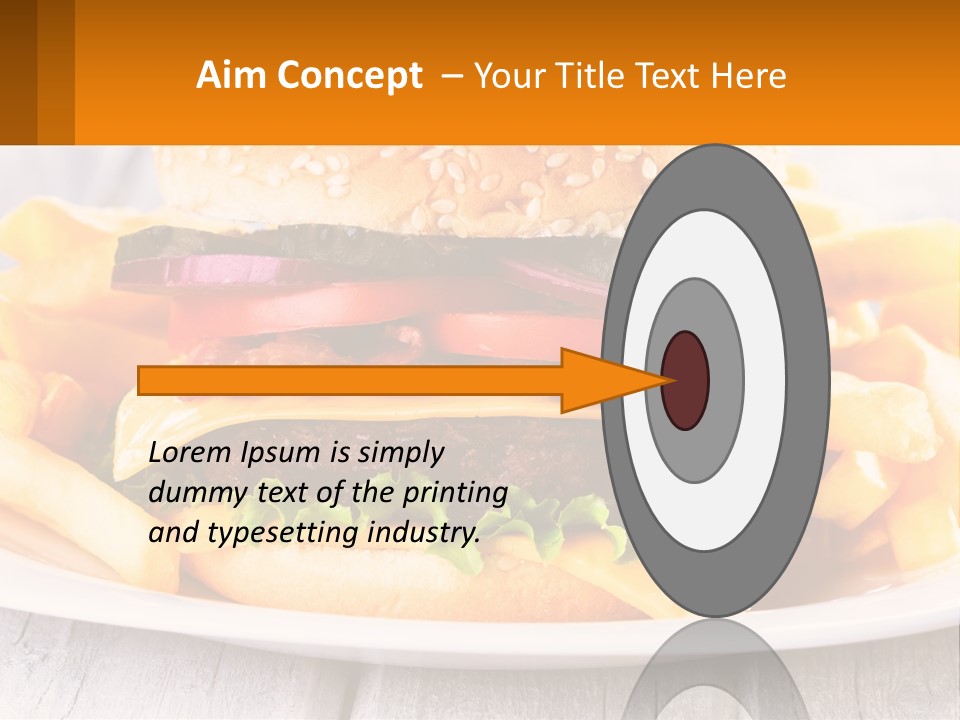 A Hamburger And French Fries On A Plate PowerPoint Template