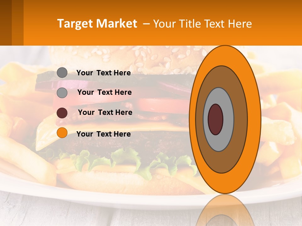 A Hamburger And French Fries On A Plate PowerPoint Template