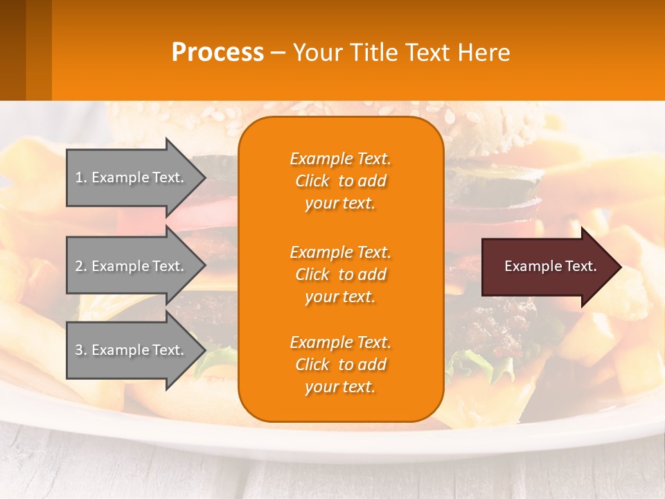 A Hamburger And French Fries On A Plate PowerPoint Template