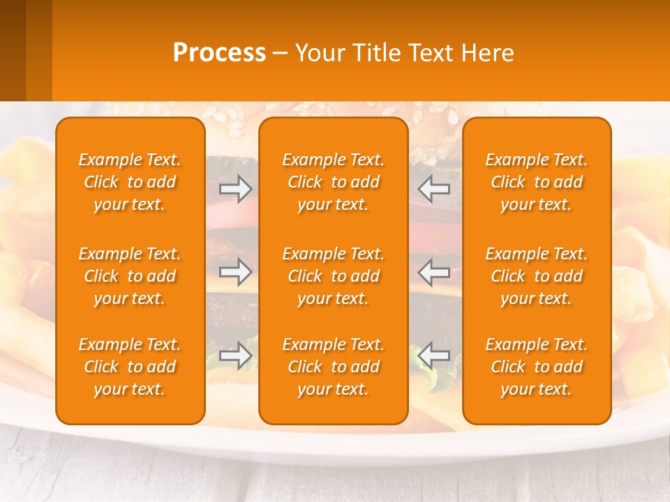 A Hamburger And French Fries On A Plate PowerPoint Template