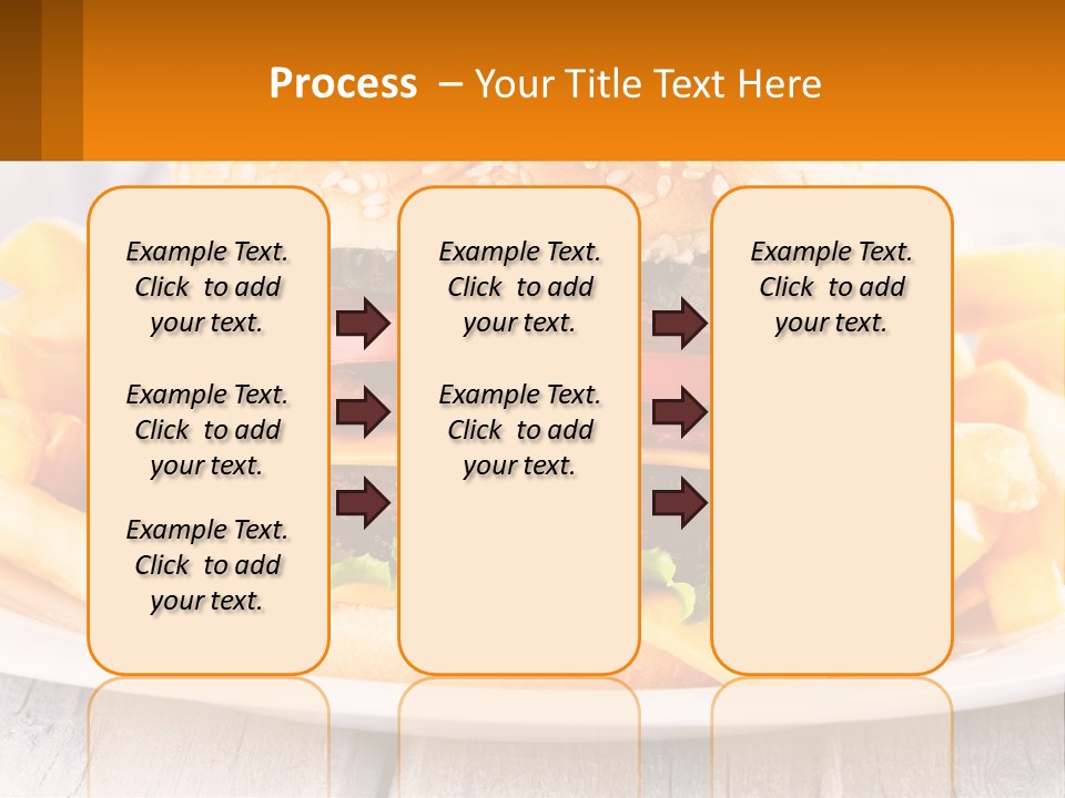 A Hamburger And French Fries On A Plate PowerPoint Template