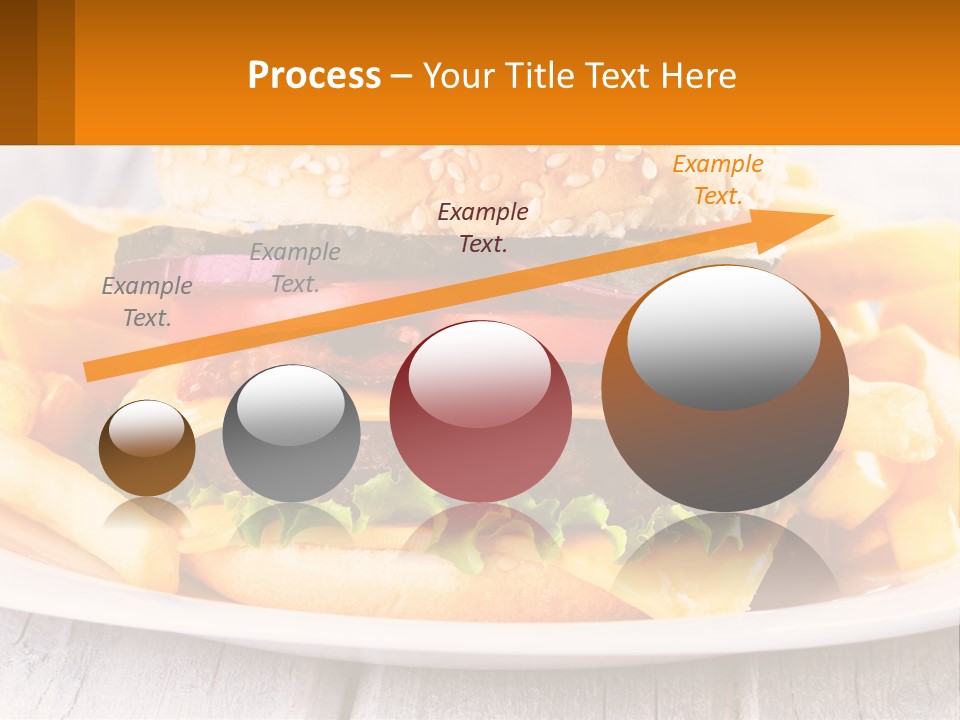 A Hamburger And French Fries On A Plate PowerPoint Template