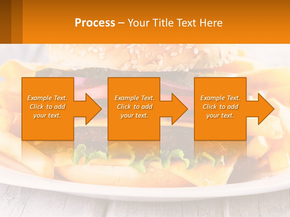 A Hamburger And French Fries On A Plate PowerPoint Template